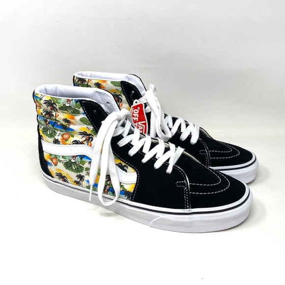 Vans Shoes - VANS SK8-HI Aloha Black Women High Top Suede Canvas Sneakers SB Size VN0A5HXV6WC